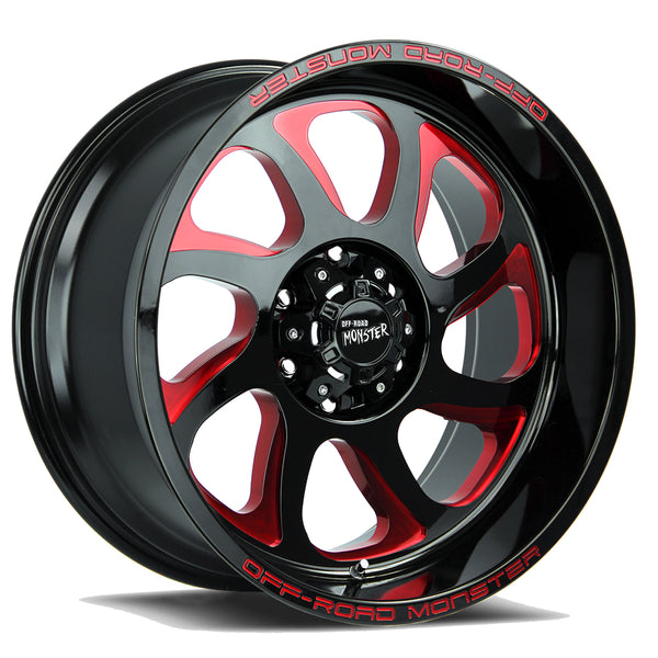 Off-Road Monster Wheels M22 Black Milled Red
