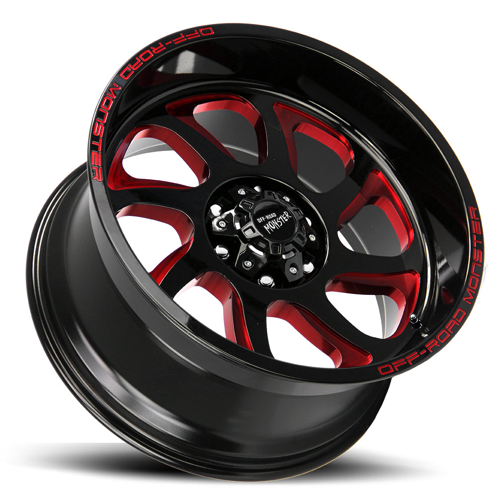 Off-Road Monster Wheels M22 Black Milled Red