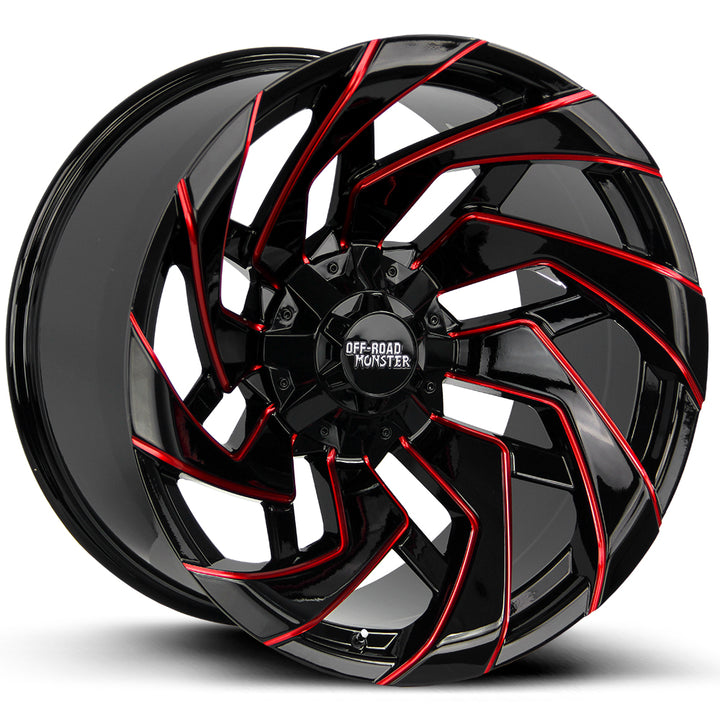 Off-Road Monster Wheels M24 Black Milled Red