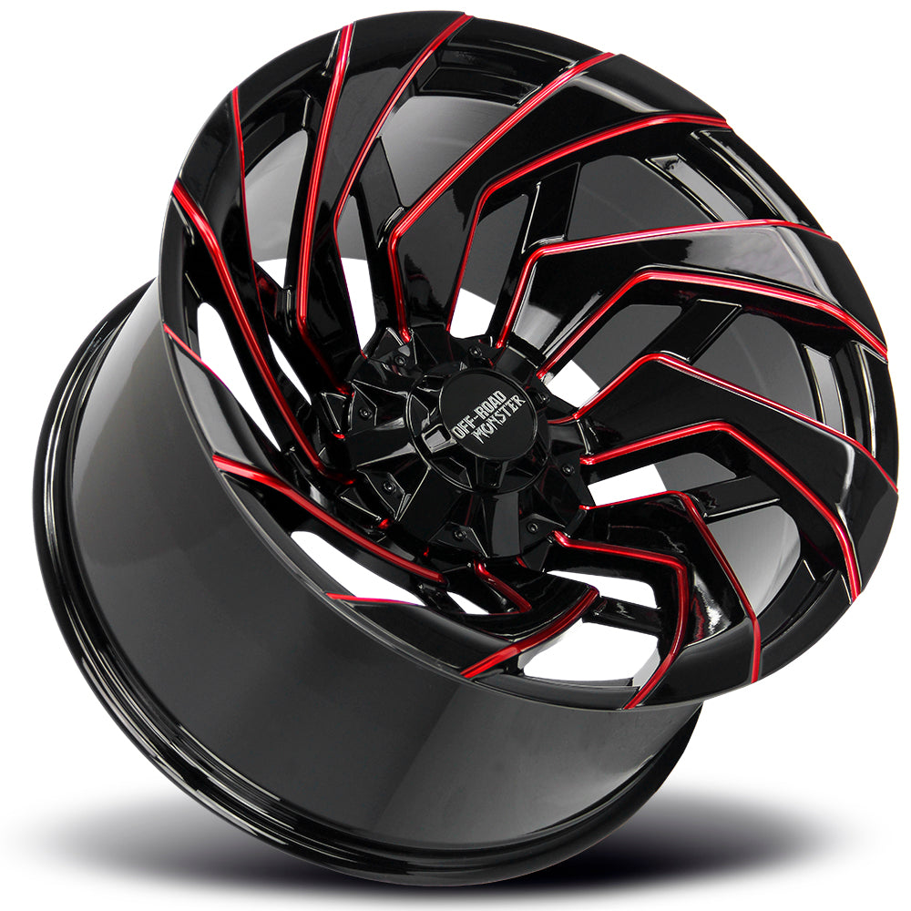 Off-Road Monster Wheels M24 Black Milled Red