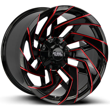 Off-Road Monster Wheels M24 Black Milled Red