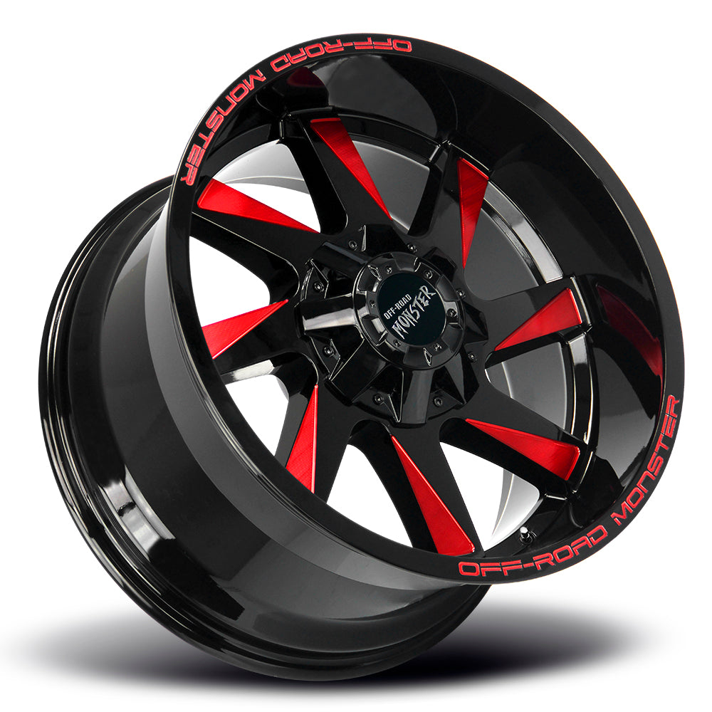 Off-Road Monster Wheels M80 Black Milled Red