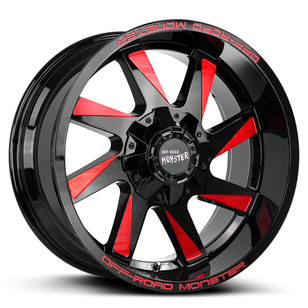 Off-Road Monster Wheels M80 Black Milled Red