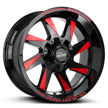 Off-Road Monster Wheels M80 Black Milled Red