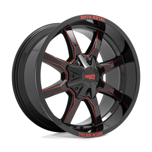Moto Metal Wheels MO970 Gloss Black Milled with Red Tint