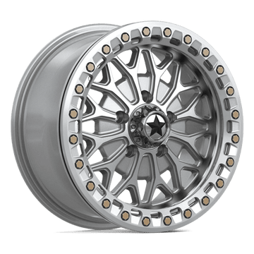 MSA Offroad Wheels MA53 Bolo Utv Beadlock Gloss Silver with Machined Face