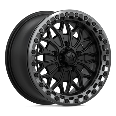 MSA Offroad Wheels MA53 Bolo Utv Beadlock Matte Black with Gloss Gunmetal Ring