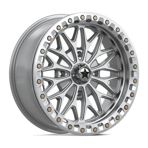 MSA Offroad Wheels MA53 Bolo Utv Beadlock Gloss Silver with Machined Face