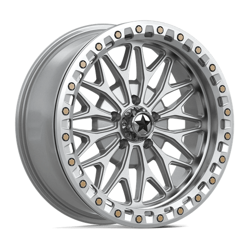 MSA Offroad Wheels MA53 Bolo Utv Beadlock Gloss Silver with Machined Face