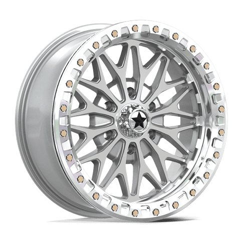 MSA Offroad Wheels MA53 Bolo Utv Beadlock Gloss Silver with Machined Face
