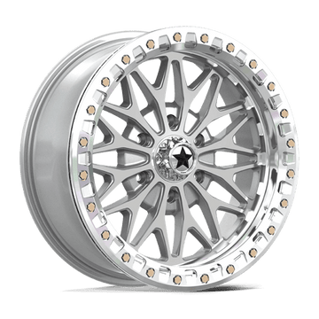 MSA Offroad Wheels MA53 Bolo Utv Beadlock Gloss Silver with Machined Face