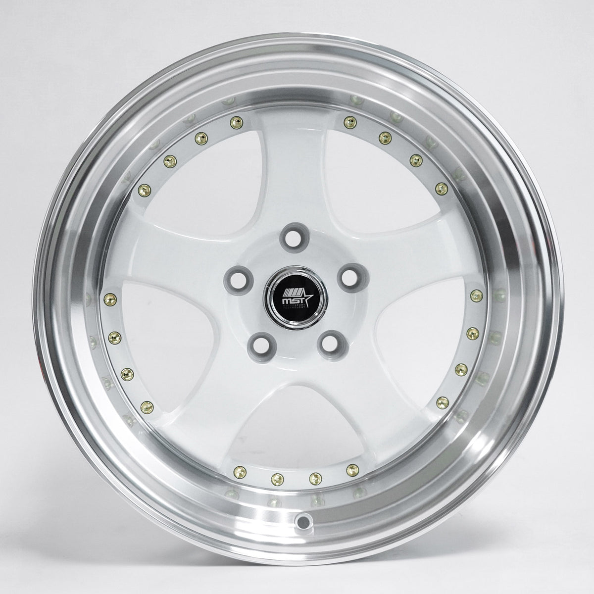 MST Wheels MT07 White Machined Lip