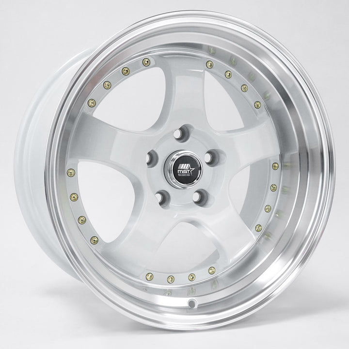 MST Wheels MT07 White Machined Lip