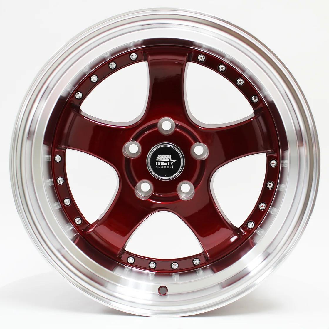 MST Wheels MT07 Candy Red Machined Lip