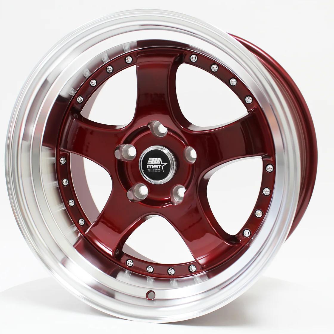 MST Wheels MT07 Candy Red Machined Lip