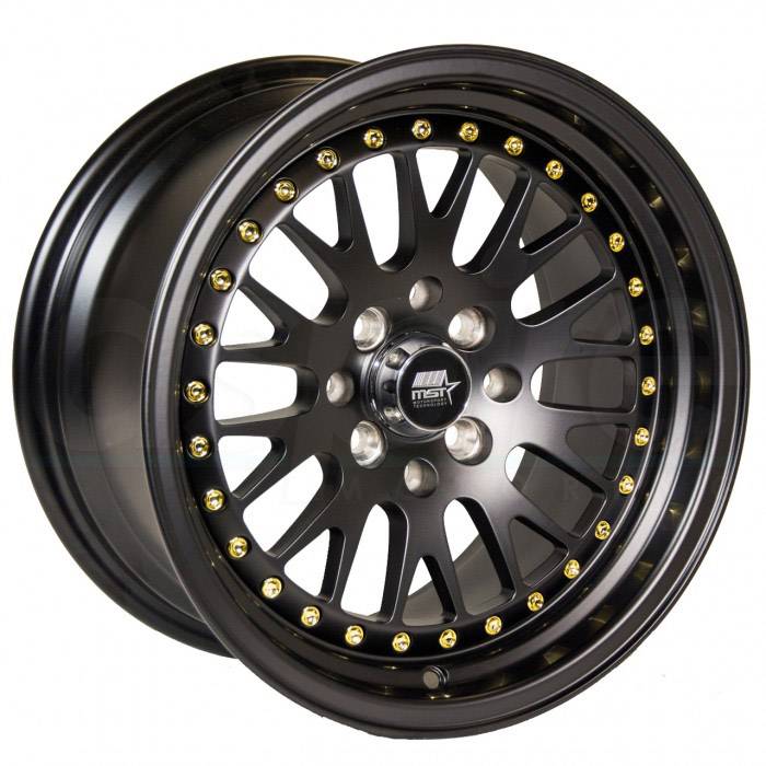 MST Wheels MT10 Black Gold Rivet