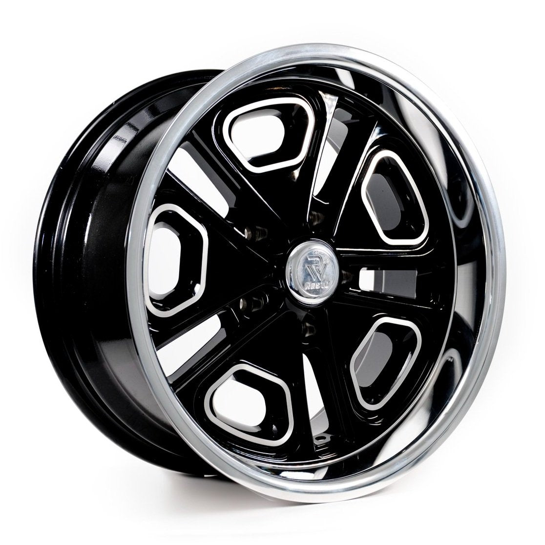 Resto Wheels Del Ray Black Milled Machined Lip