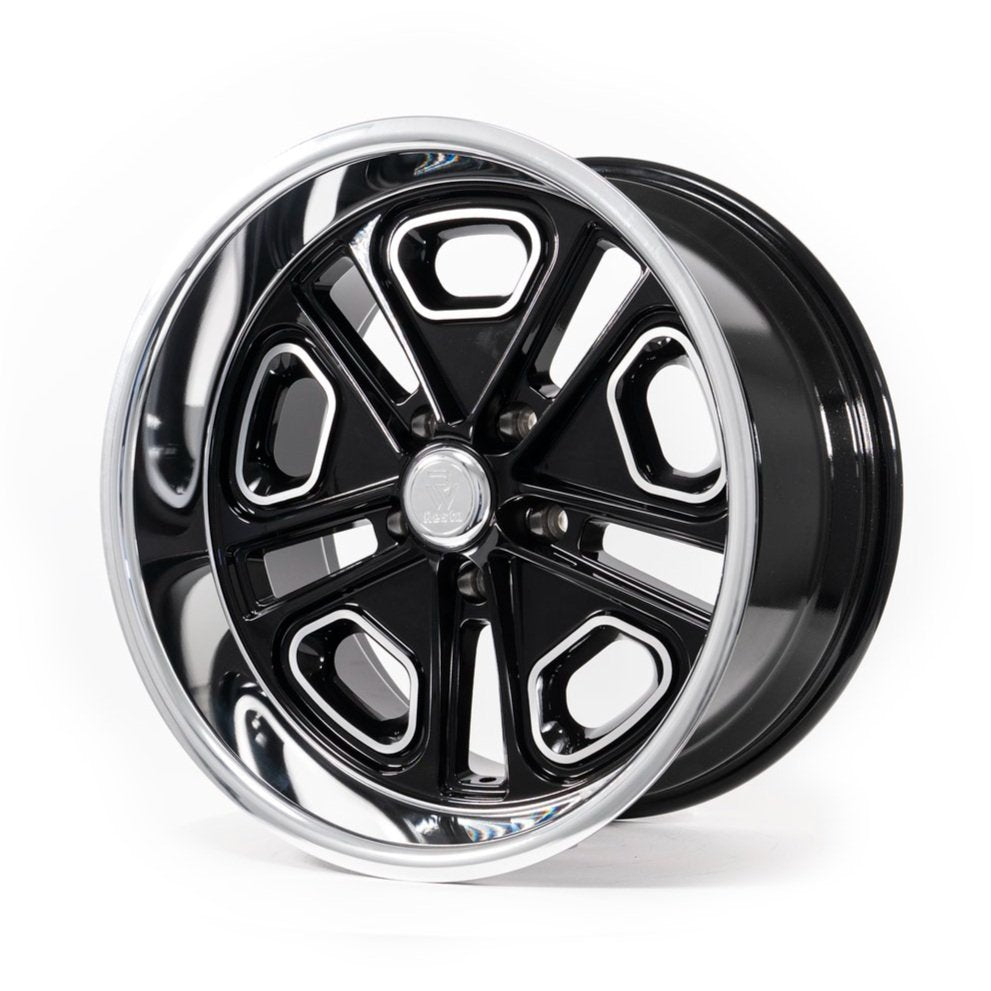 Resto Wheels Del Ray Black Milled Machined Lip
