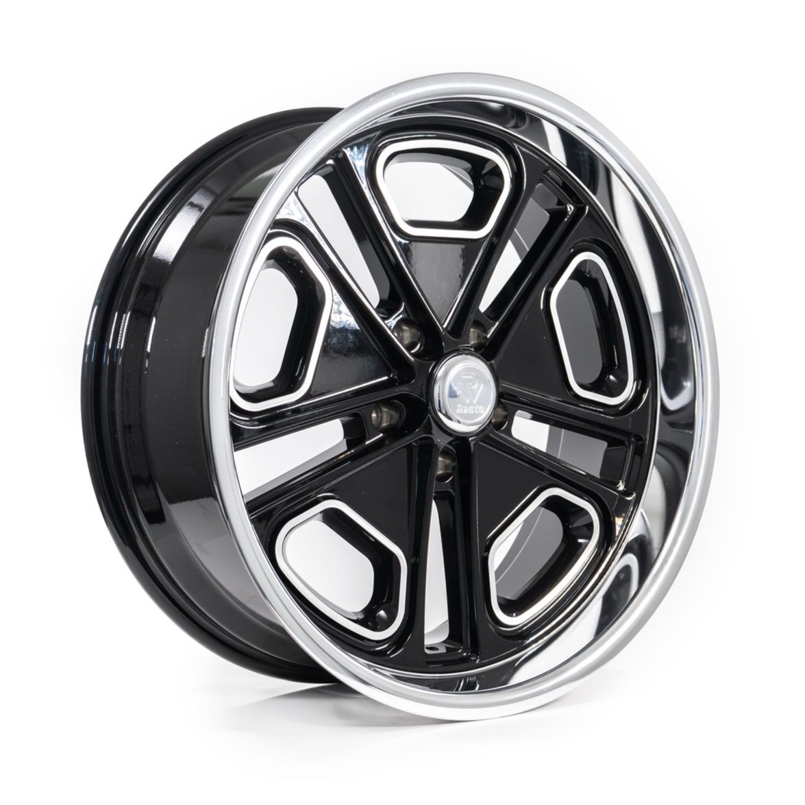 Resto Wheels Del Ray Black Milled Machined Lip