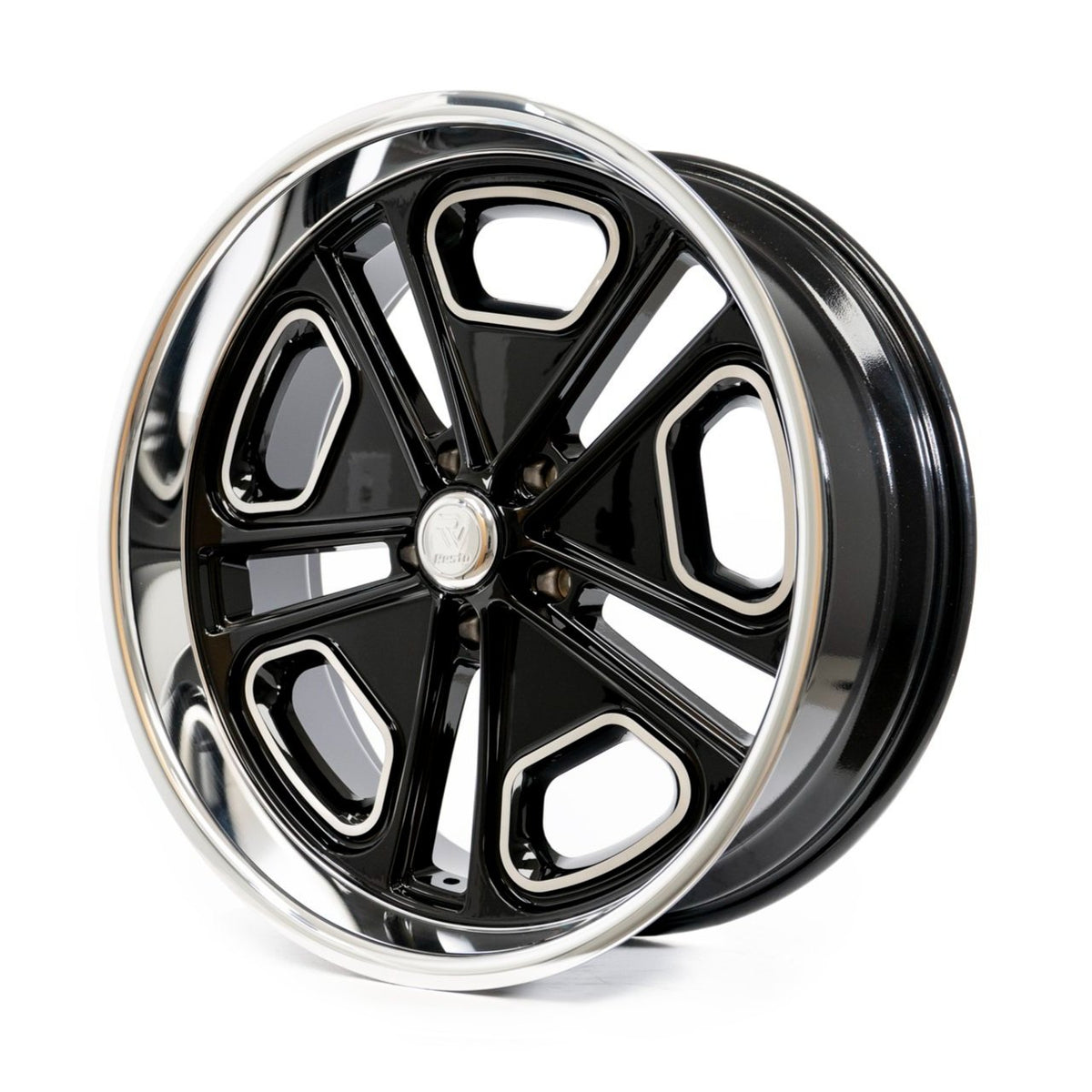 Resto Wheels Del Ray Black Milled Machined Lip
