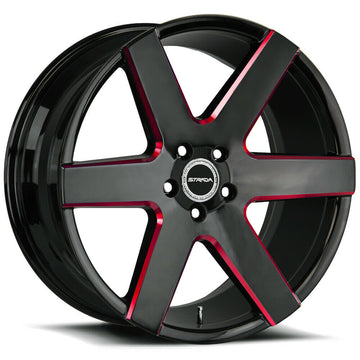 Strada Wheels S60 Coda Black Milled Red