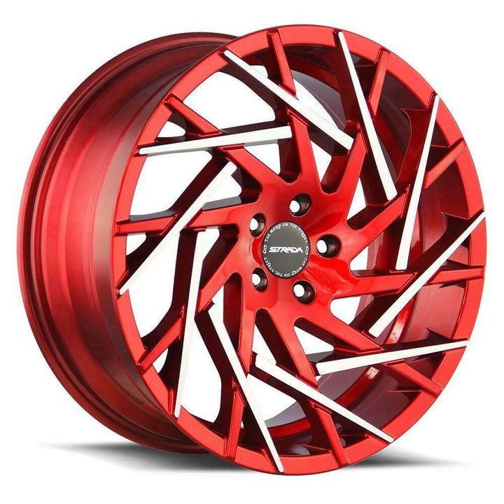 Strada Wheels S64 Nido Candy Red Machine Tips