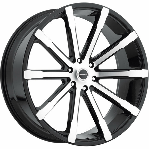 Strada Wheels S48 Osso Black Machine - Wheels Outlet