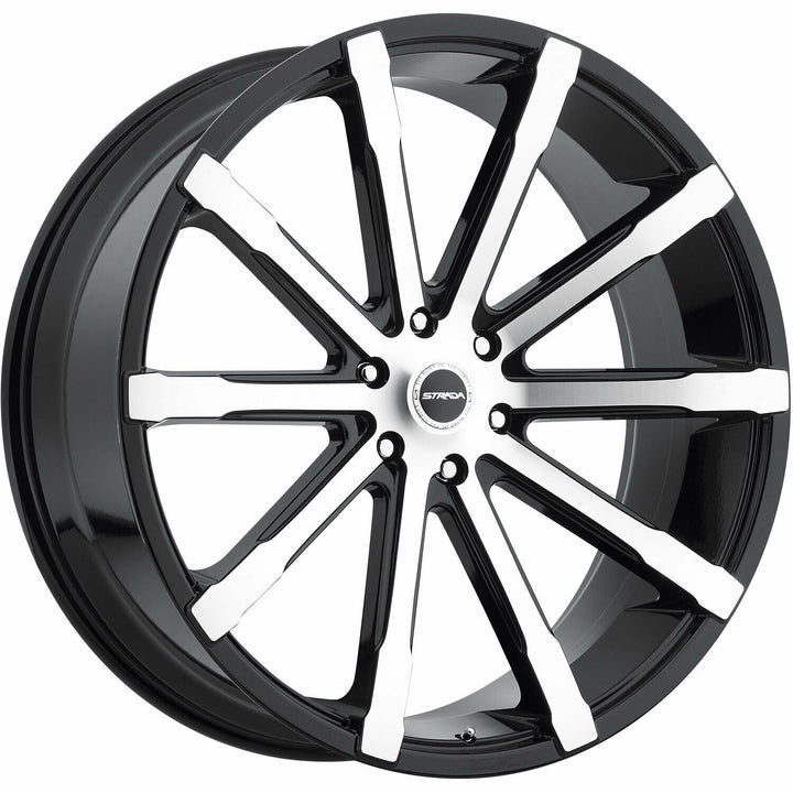 Strada Wheels S48 Osso Black Machine - Wheels Outlet