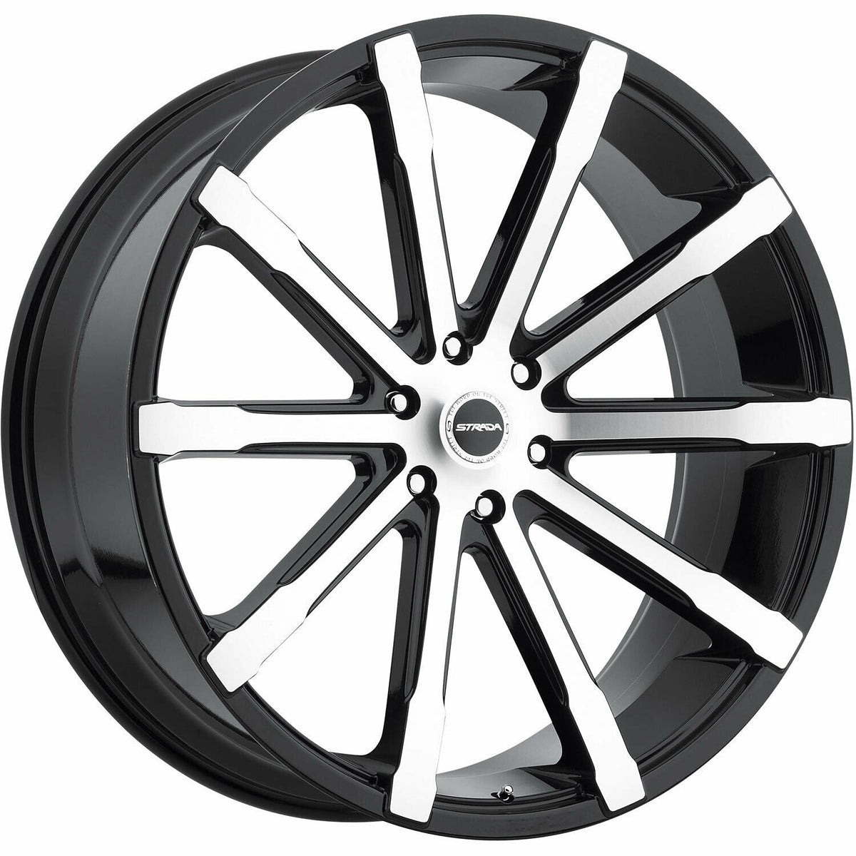 Strada Wheels S48 Osso Black Machine - Wheels Outlet