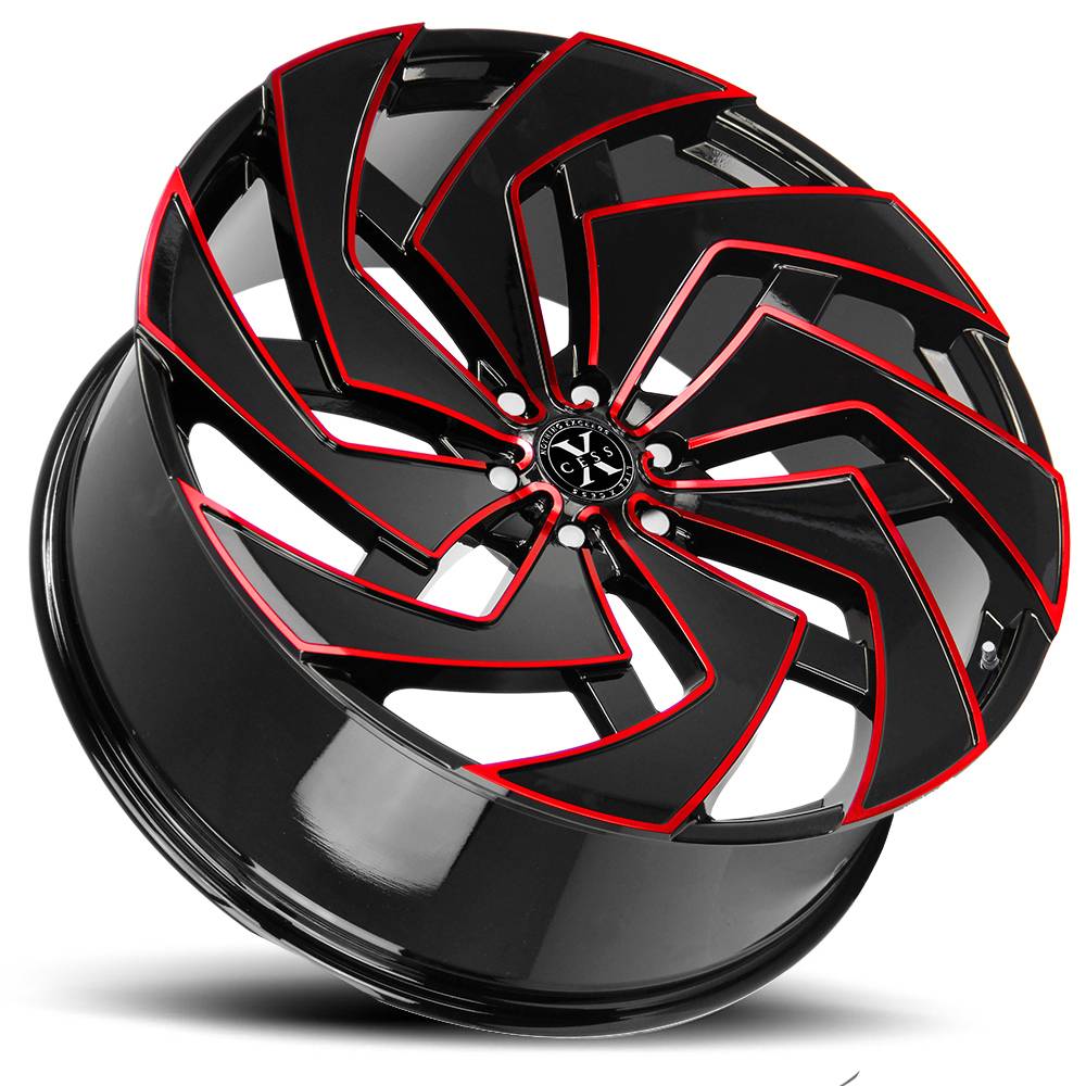 Xcess Wheels X04 Black Milled Red