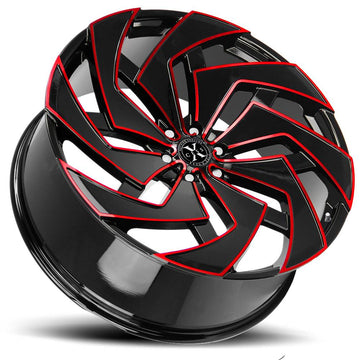 Xcess Wheels X04 Black Milled Red
