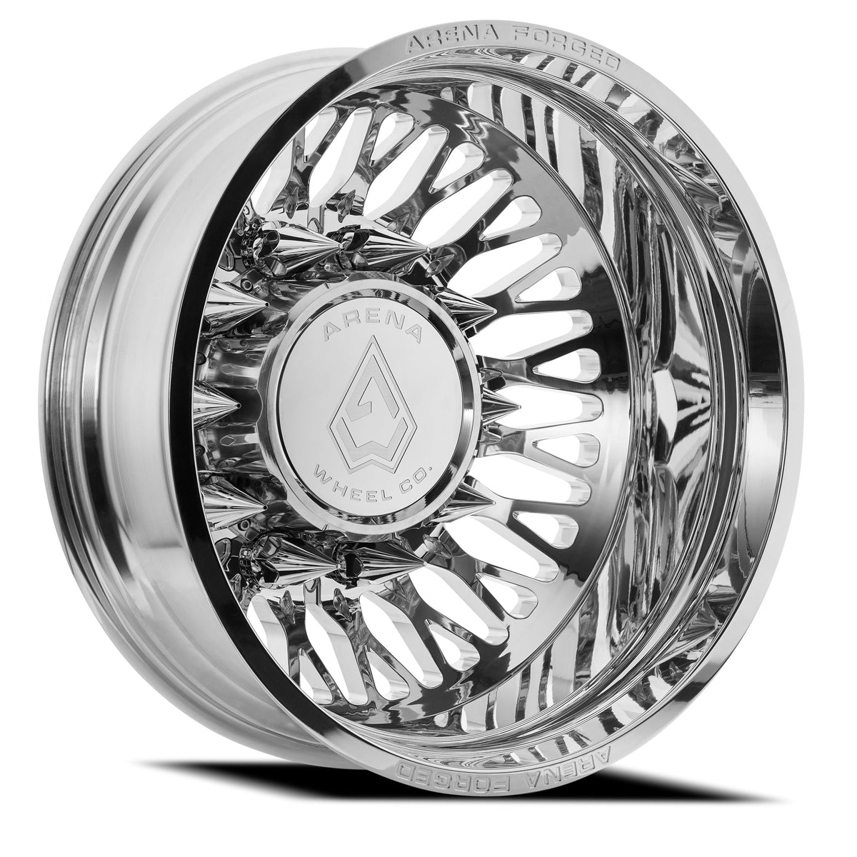 Arena Forged Wheels AF104 Stealth Dually Milled and Polished Rear Outer 10 lug