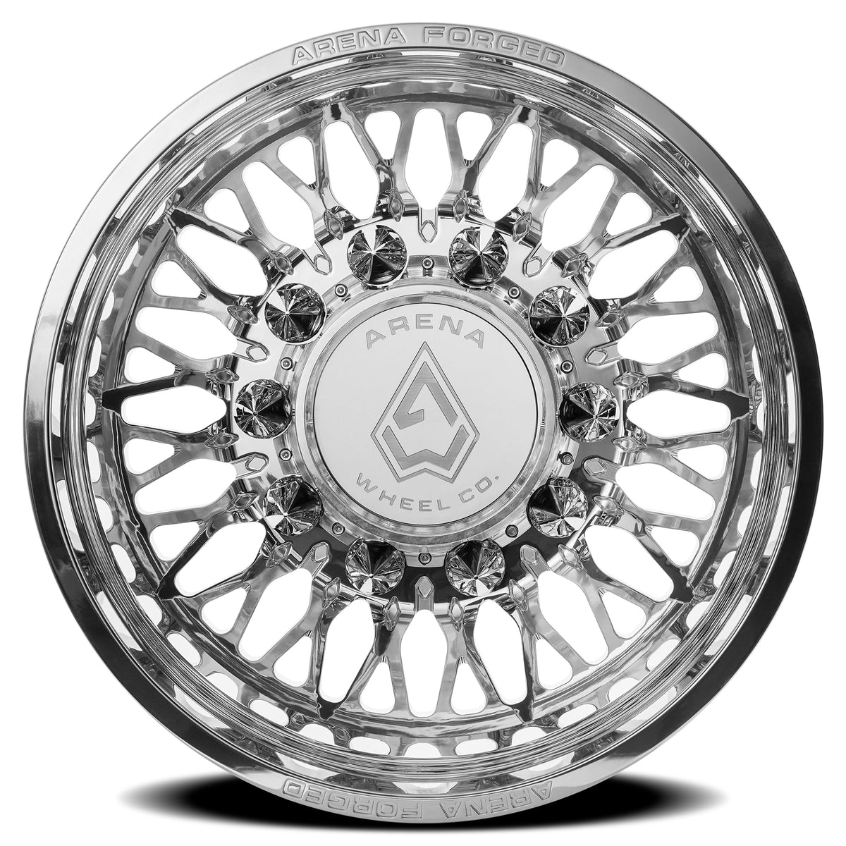 Arena Forged Wheels AF104 Stealth Dually Milled and Polished Rear Outer 10 lug