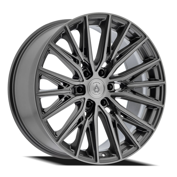 Arena Wheels A124 Finesse Gloss Gun Metal Brushed Face