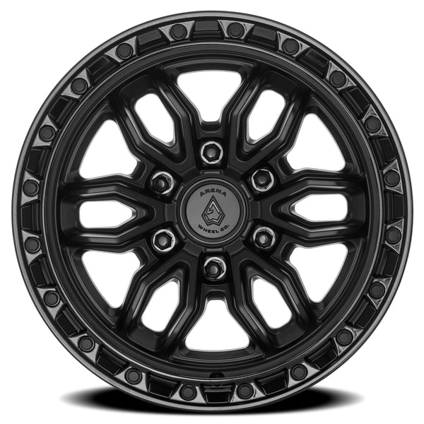 Arena Wheels A137 Pursuit Satin Black Center Gloss Black Lip 6 lug