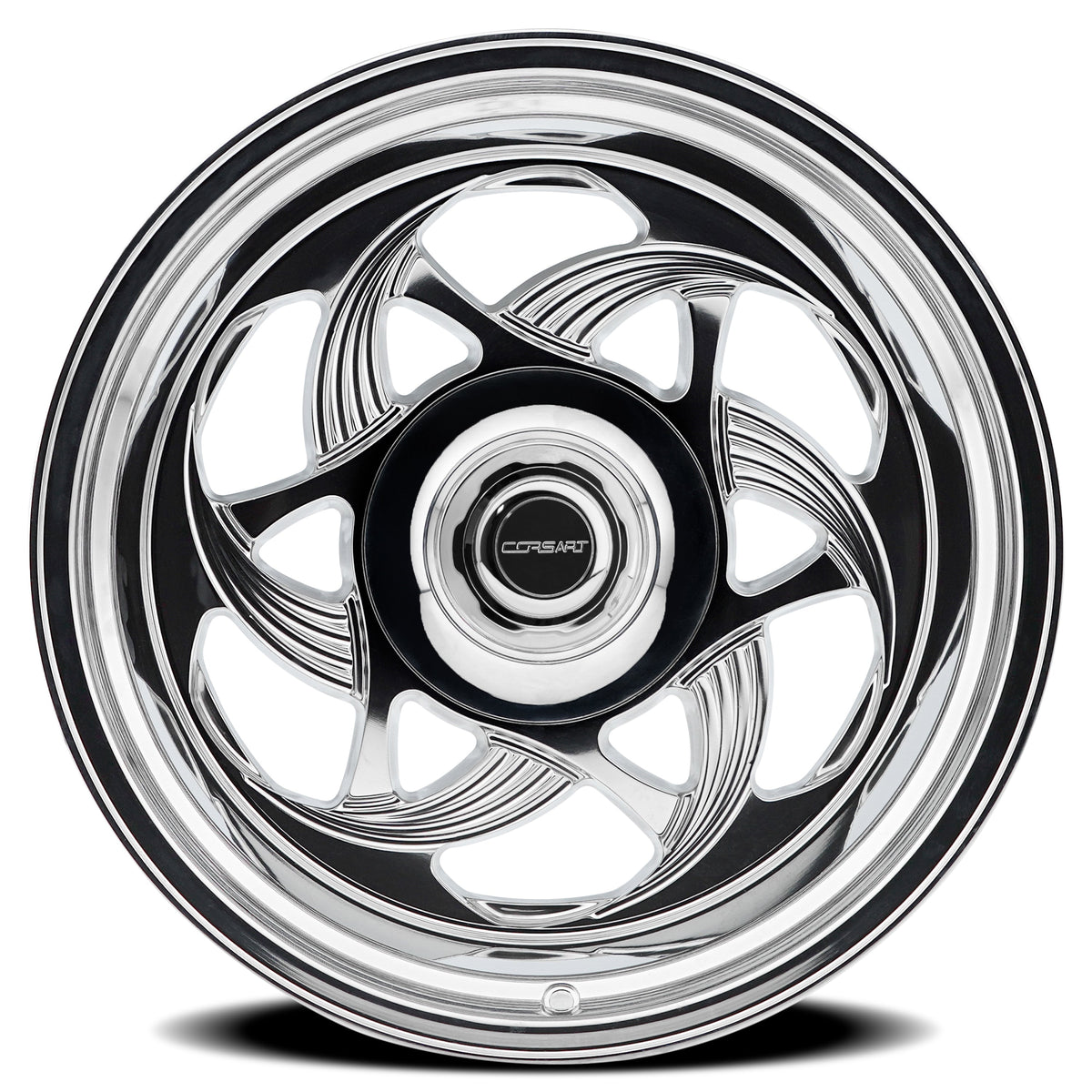 Corsart Wheels C104 El 701 Milled and Polished face view