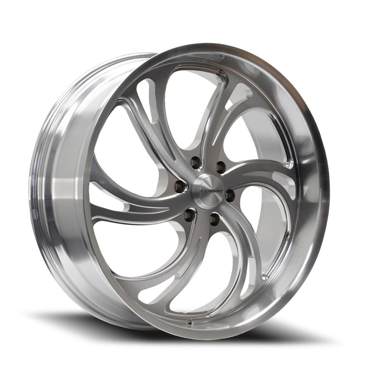 Corsart Wheels R501 Argon 6 Brushed Milled Diamond Cut Lip Left
