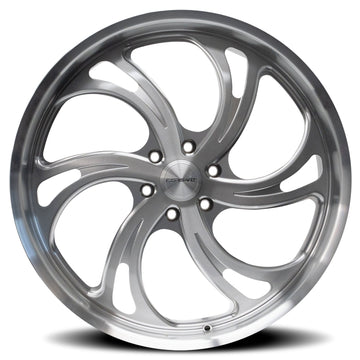 Corsart Wheels R501 Argon 6 Brushed Milled Diamond Cut Lip right side face view