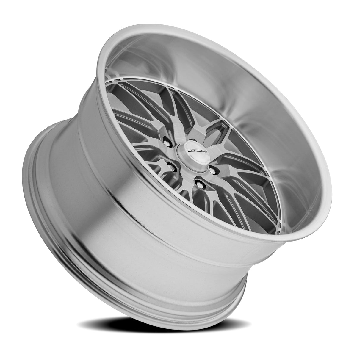 Corsart Wheels R510 Alcatraz Gloss Brushed with Diamond Cut Lip rear angle