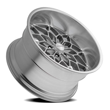 Corsart Wheels R513 Gunner Gloss Brushed with Diamond Cut Lip rear angle
