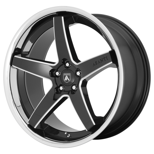Asanti Wheels Abl31 Regal Gloss Black Milled with Chrome Lip