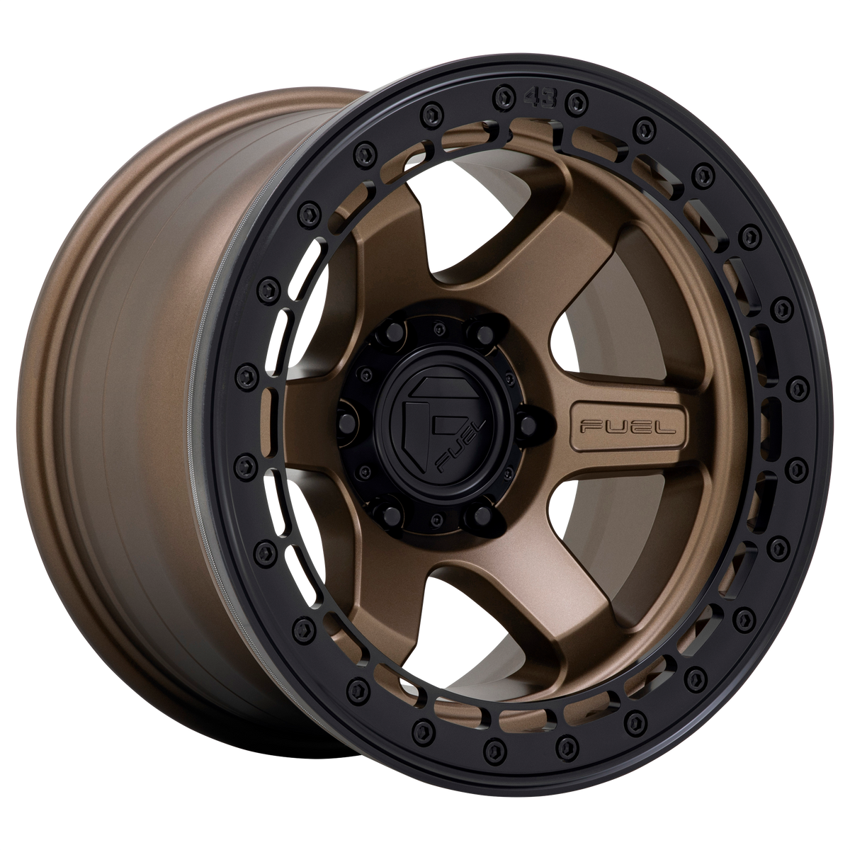 Fuel Off-Road Wheels D124 Block Beadlock Matte Bronze with Matte Black Ring