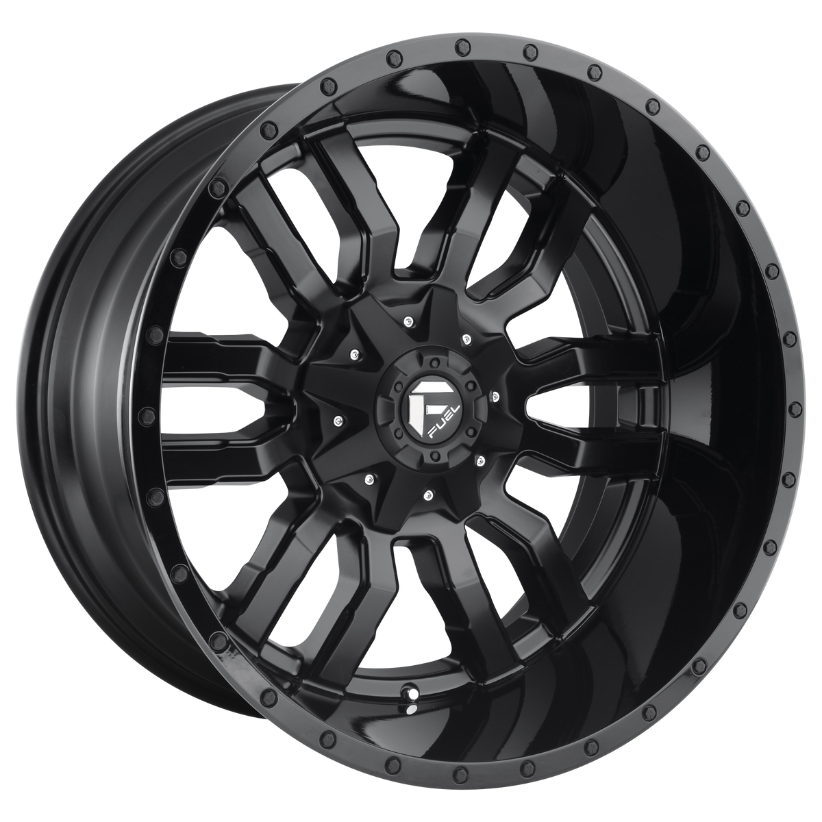 Fuel Off-Road Wheels D596 Sledge Matte Black Gloss Black Lip