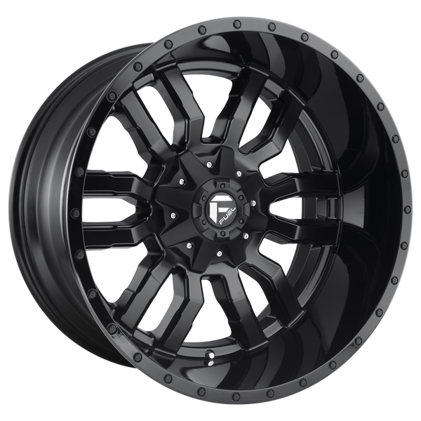 Fuel Off-Road Wheels D596 Sledge Matte Black Gloss Black Lip