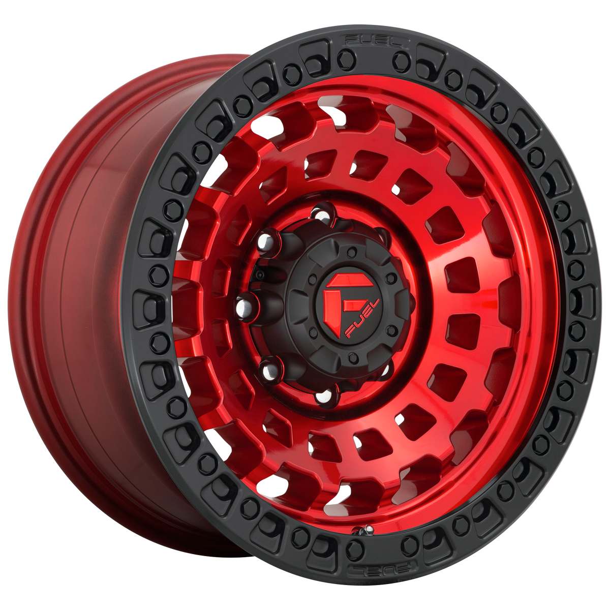 Fuel Off-Road Wheels D632 Zephyr Candy Red with Black Bead Ring