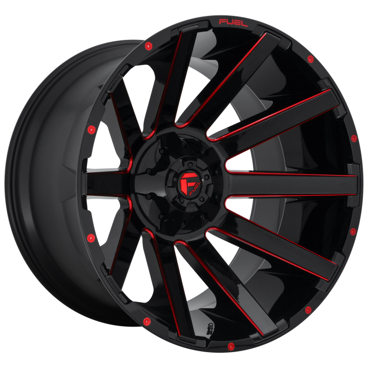 Fuel Off-Road Wheels D643 Contra Gloss Black with Red Tint