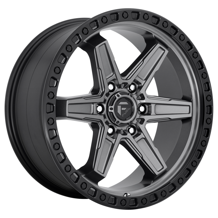 Fuel Off-Road Wheels D698 Kicker Matte Gunmetal Black Bead Ring