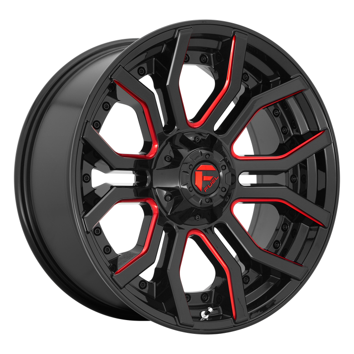 Fuel Off-Road Wheels D712 Rage Gloss Black with Red Tint