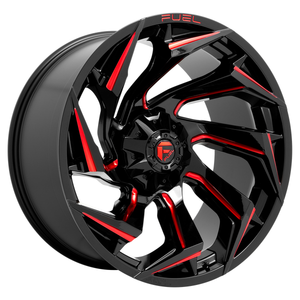 Fuel Off-Road Wheels D755 Reaction Gloss Black Milled with Red Tint
