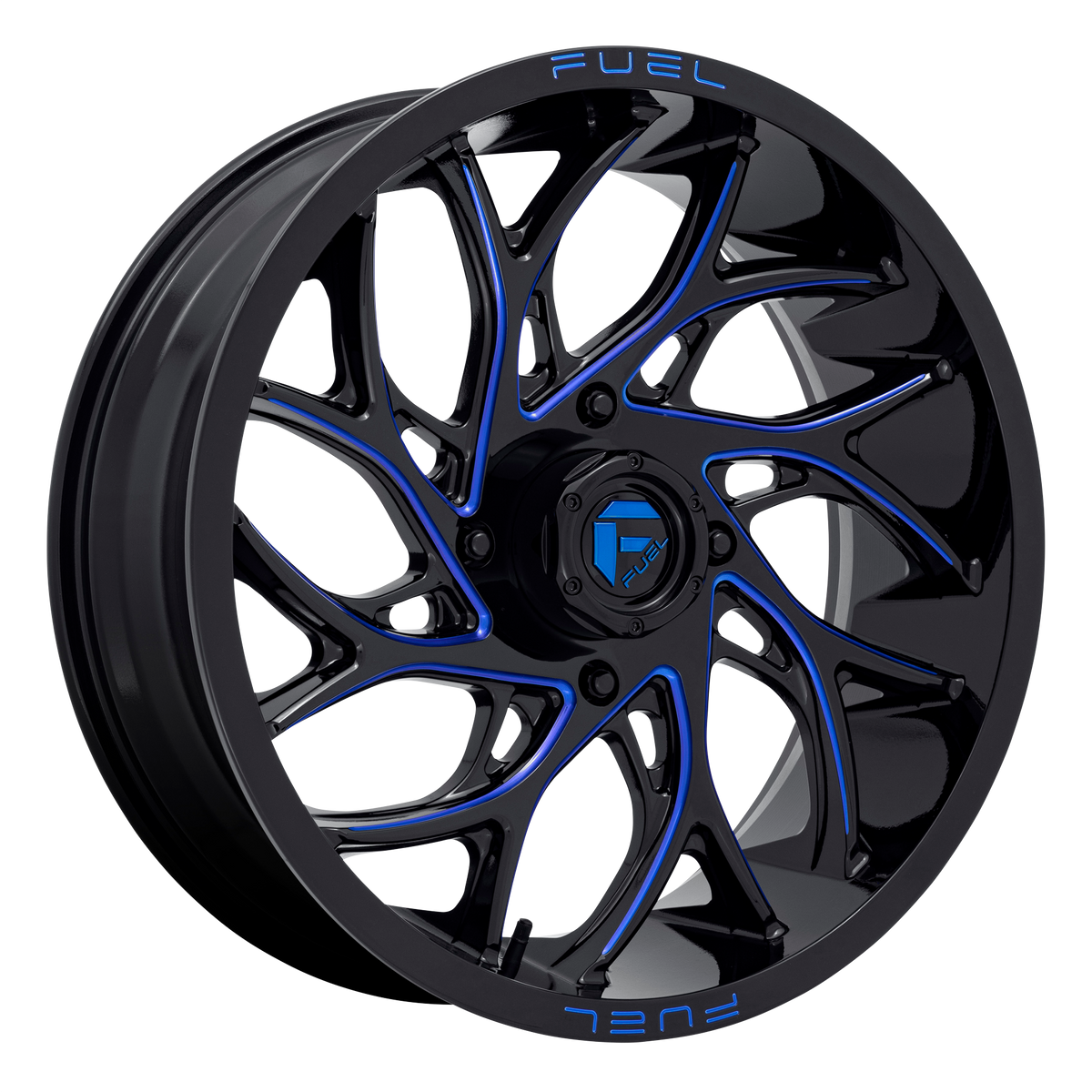 Fuel Off-Road Wheels D778 Runner Utv Gloss Black Milled with Candy Blue Tint